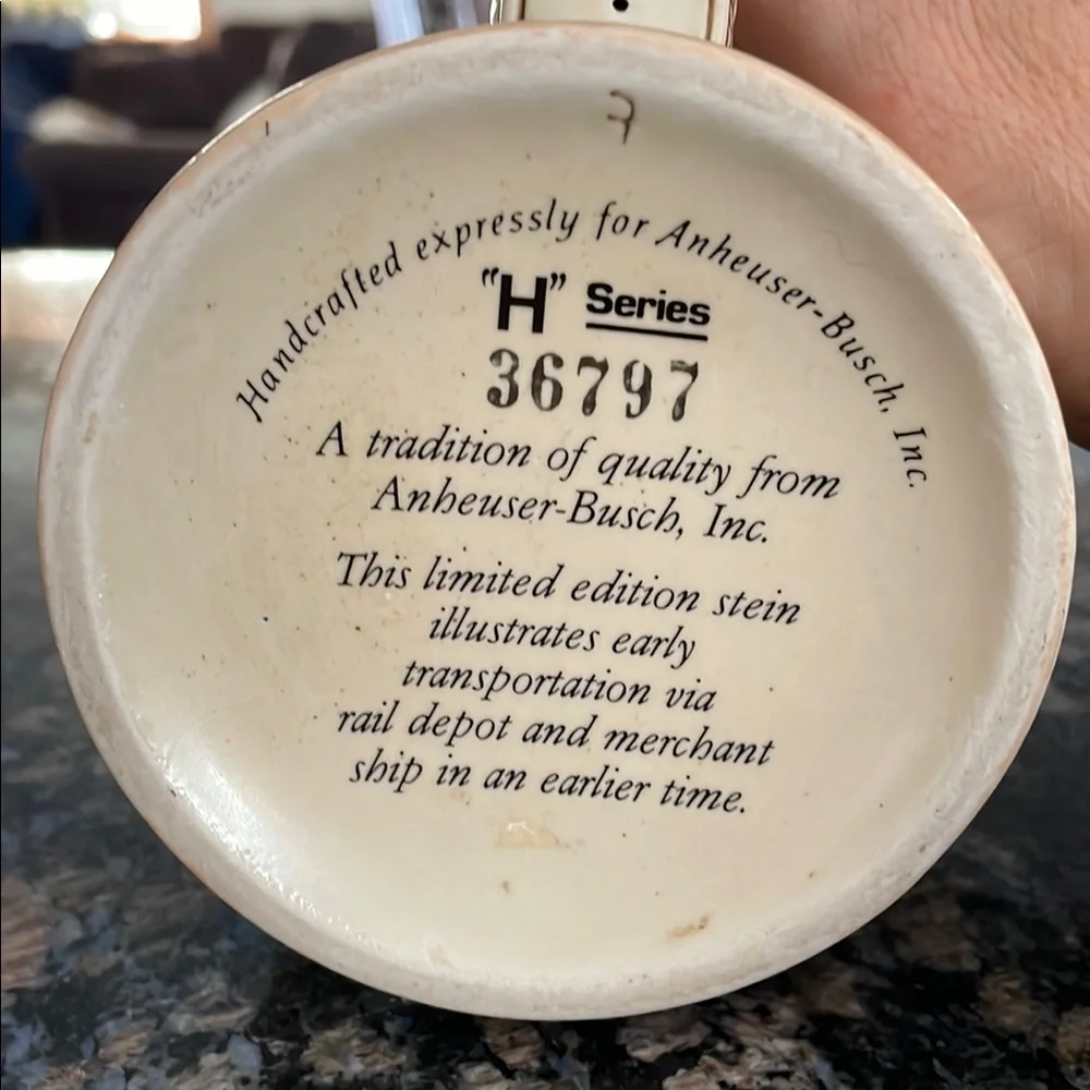 Vintage Beer Stein with Ship Design